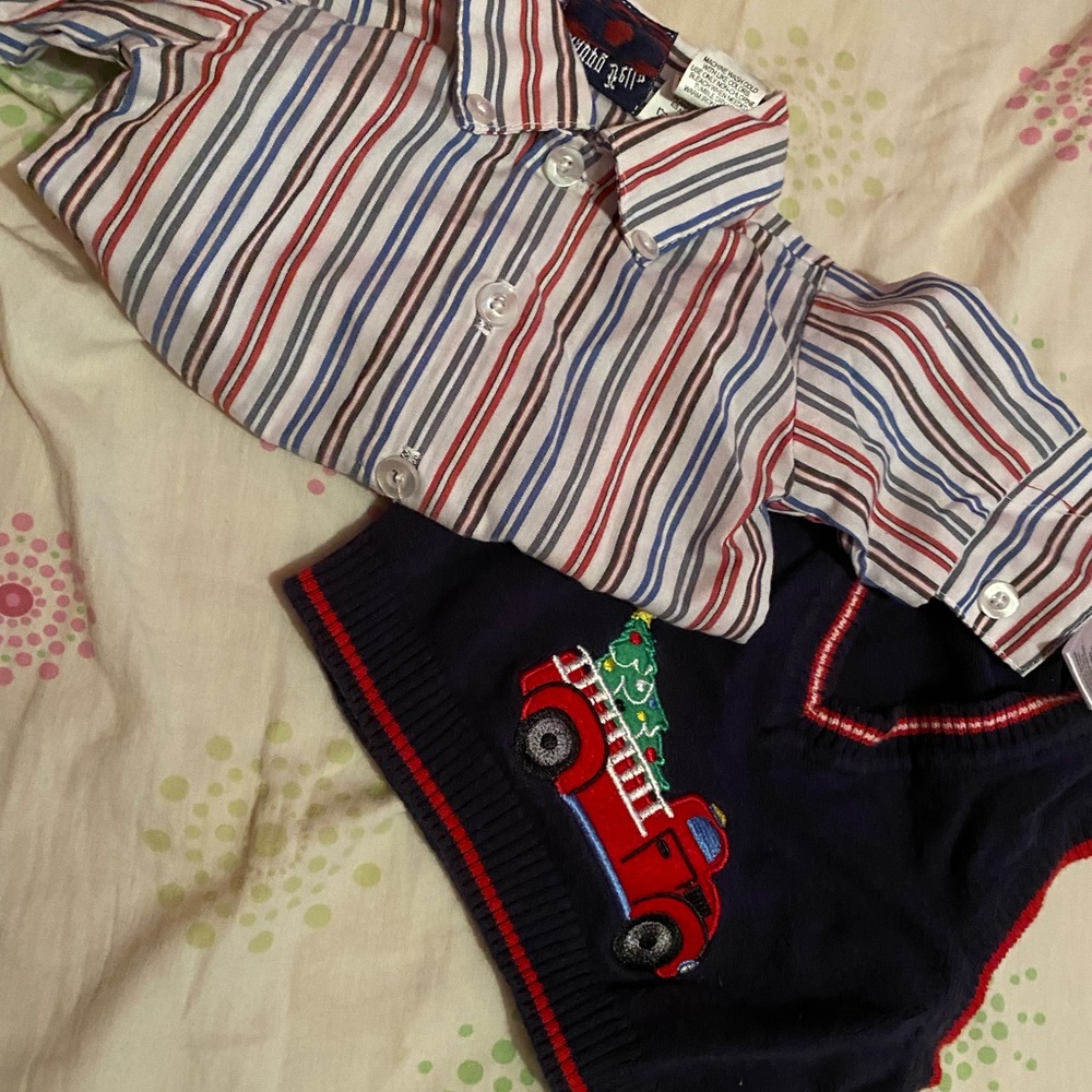 Baby boys vest & button up shirt